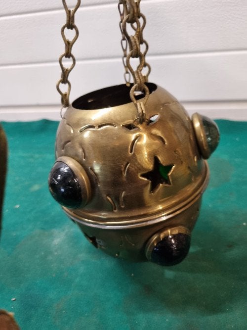 lamp paleatijnse lamp messing en glas, Ophalen of Verzenden, 'T Olde Gre-j, Info@toldegrej.nl, Endepoelstraat 20f Didam