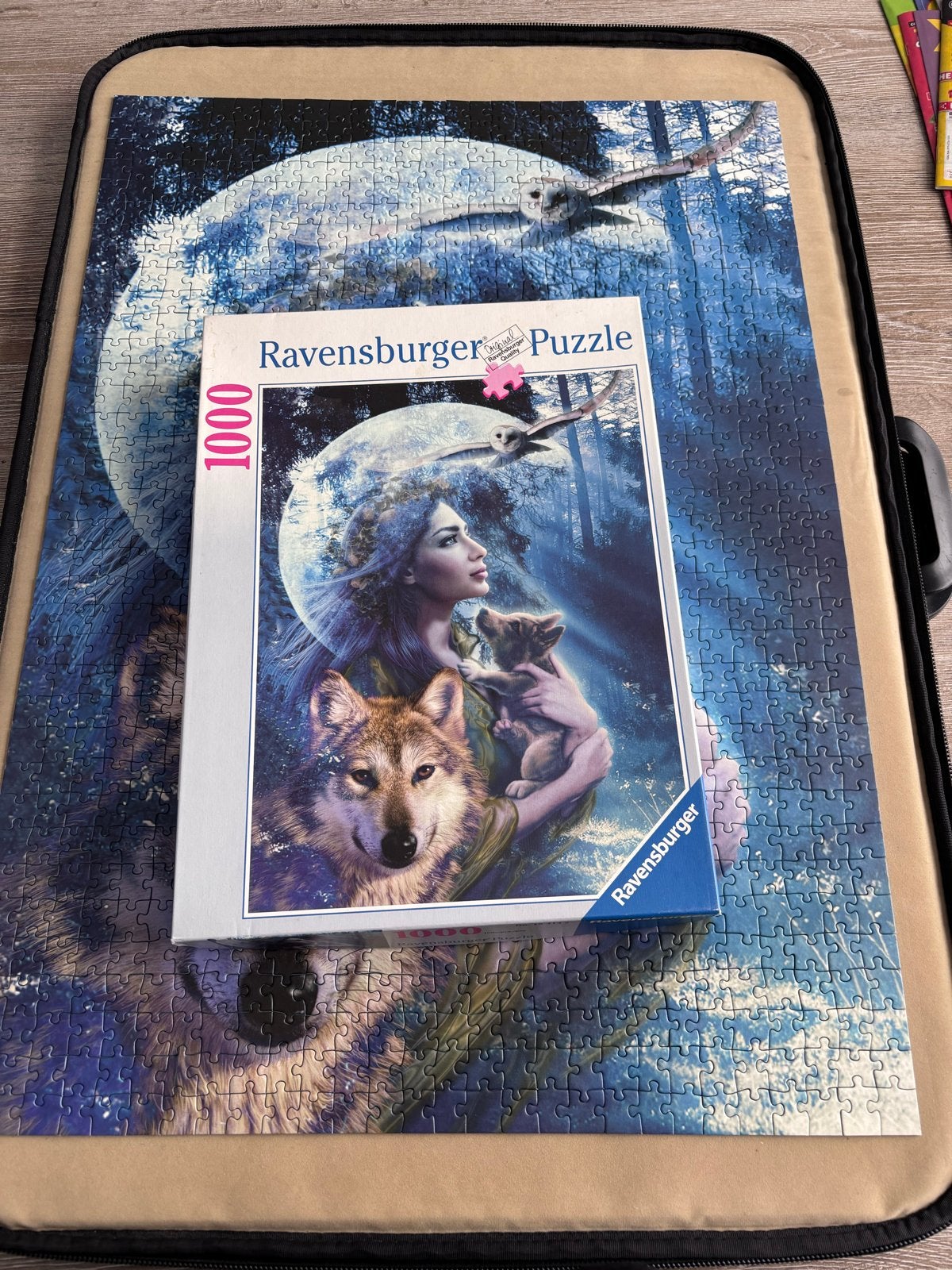 Ravensburger Legpuzzel 1000 stukjes - Wolf & Vrouw, Ophalen of Verzenden, 500 t/m 1500 stukjes, Zo goed als nieuw, Legpuzzel