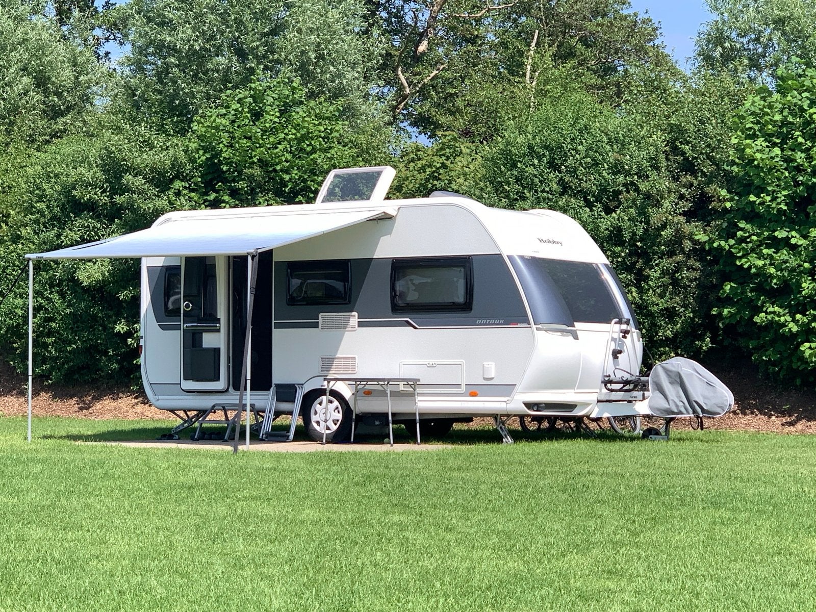 Thule Omnistor ‘Saphir Blue’ zakluifel caravan, Ophalen, Gebruikt, Polyester, Thule