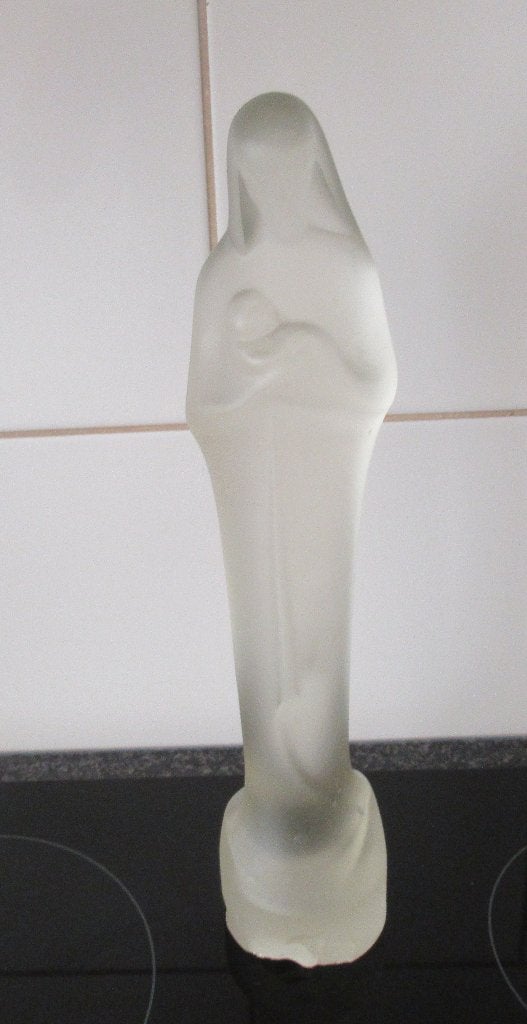 MADONNA BEELD- GESATINEERD GLAS STEF UITERWAAL- LEERDAM-1930, Ophalen of Verzenden