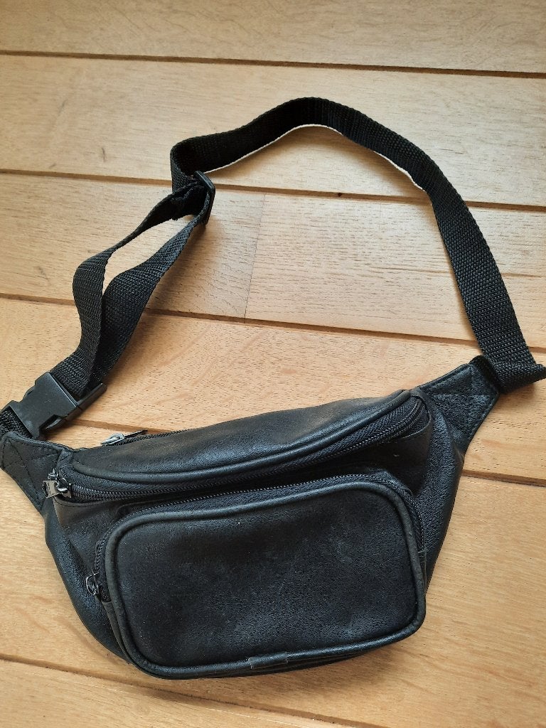 Buiktas heuptas tas zwart PU leer, Sieraden, Tassen en Uiterlijk, Ophalen of Verzenden, Nieuw, Zwart, Handtas