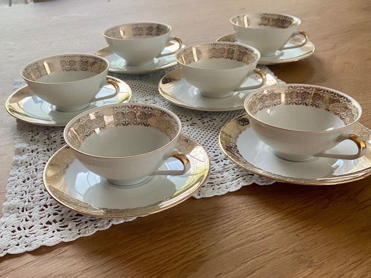 Vintage Winterling Rösiau Bavaria theekopjes met schotels, Antiek en Kunst, Ophalen of Verzenden