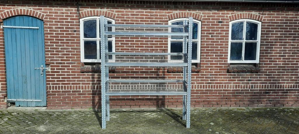 Metalsistem stelling met draadmanden erin/stelling/rekken, Huis en Inrichting, Kasten | Stellingkasten, Ophalen, Gebruikt