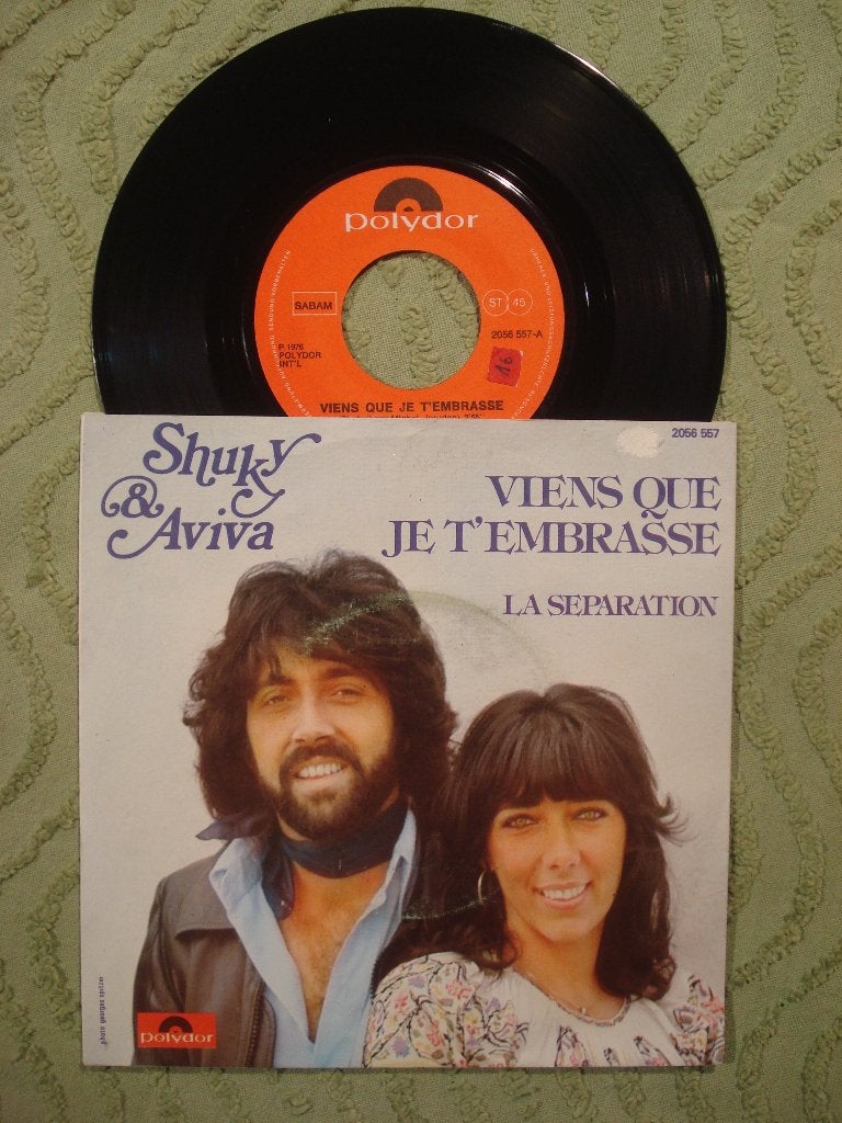 Shuky & Aviva 7" Vinyl Single: ‘Viens que je t’embrasse’ (B), Ophalen of Verzenden, Gebruikt, 7 inch, Pop