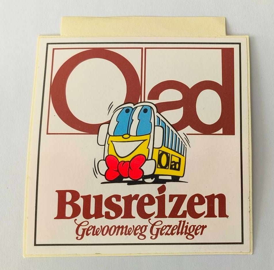 Sticker Oad busreizen.Gewoon gezelliger (3), Verzamelen, Ophalen of Verzenden, Zo goed als nieuw, Bedrijf of Vereniging