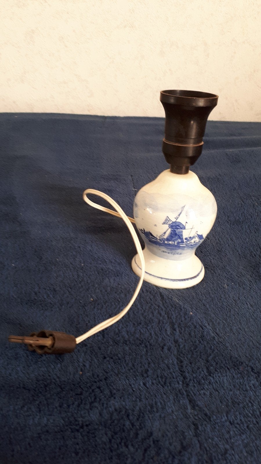 Vintage Delftsblauw tafellampje, Antiek en Kunst, Ophalen