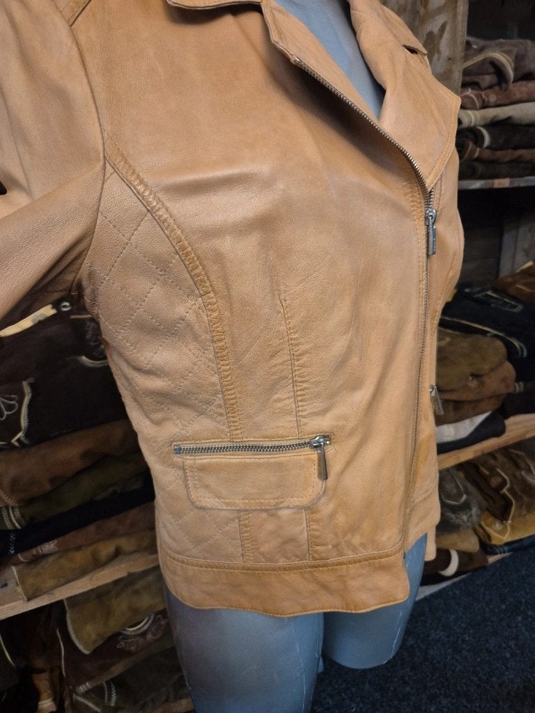 Arma leren jas, Armani, Beige, Maat 42/44 (L), Djt@dejuistetoon.eu