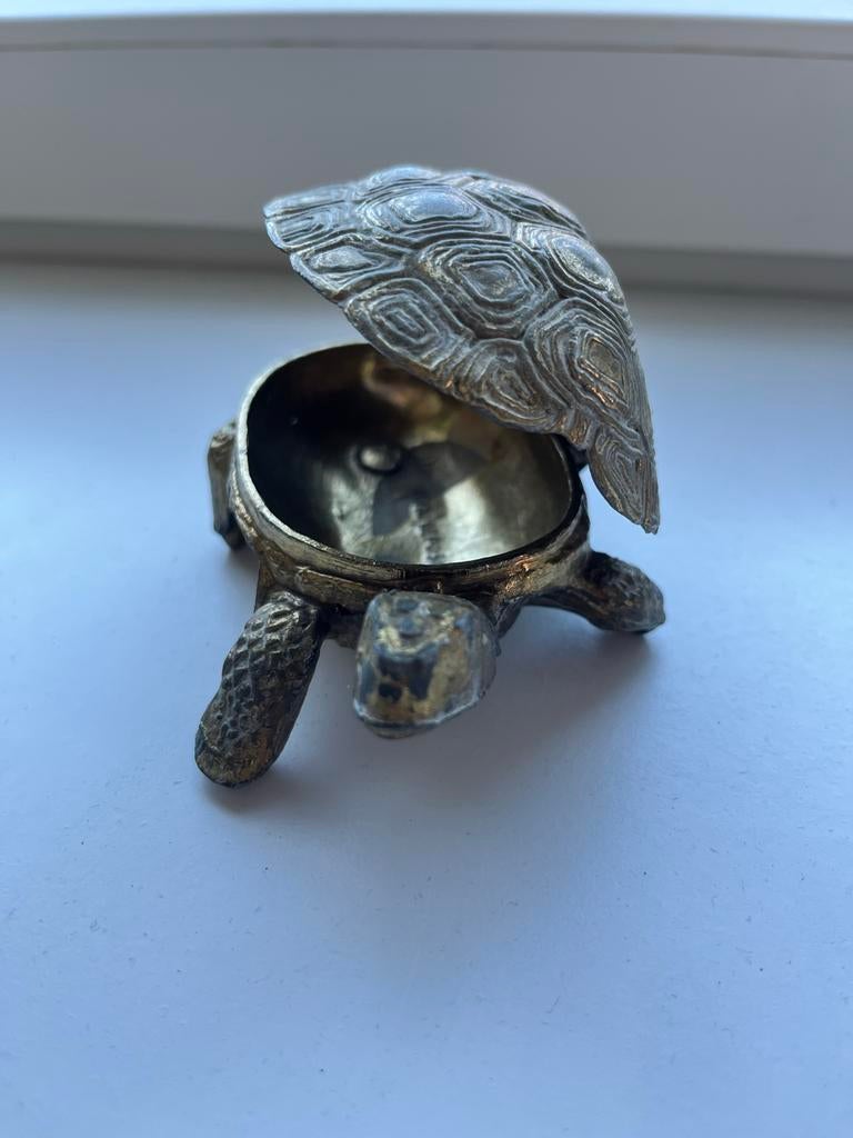 Vintage Bronzen Schildpad Doosje - Decoratief en Uniek, Antiek en Kunst, Ophalen of Verzenden, Brons