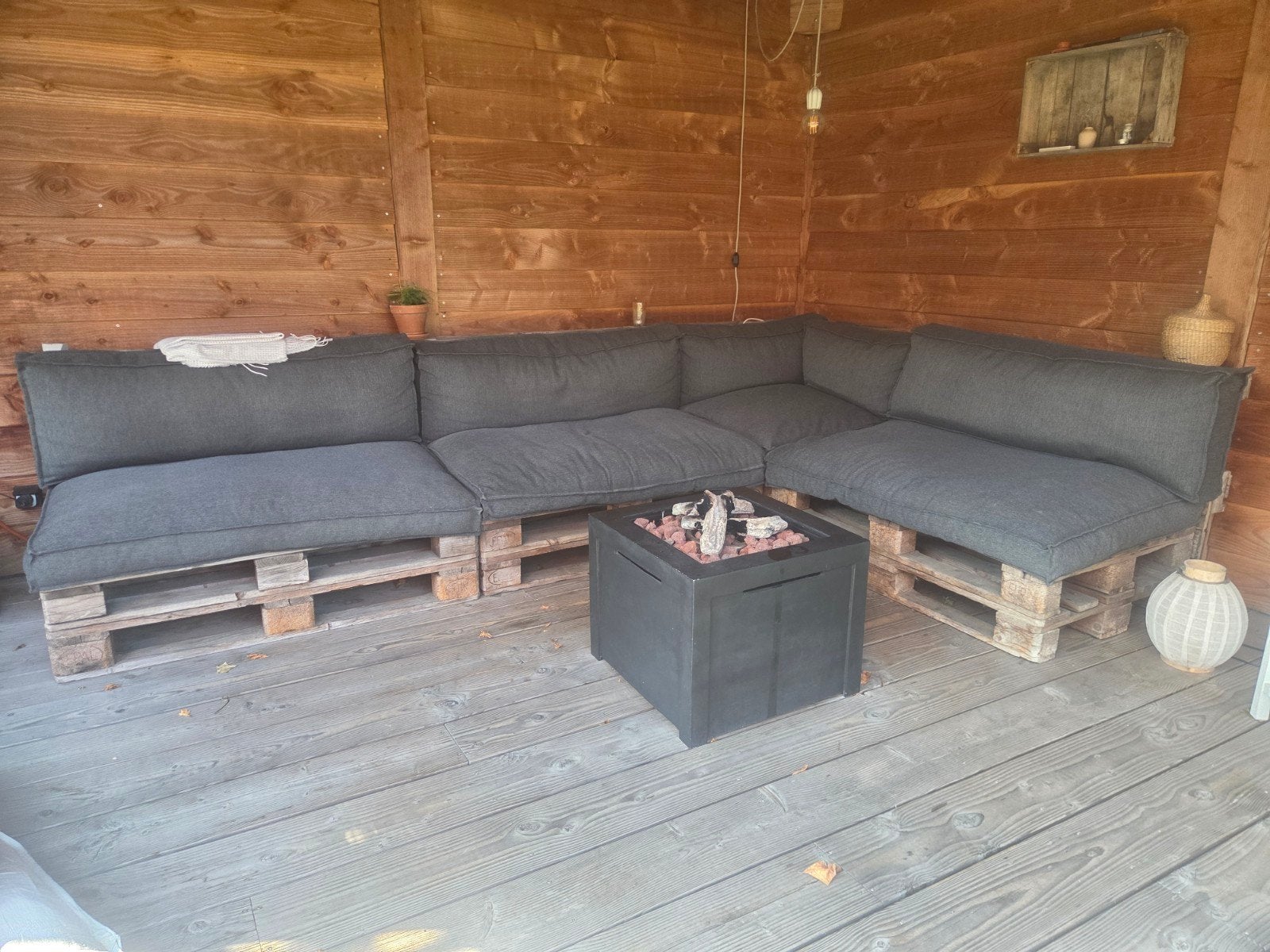 Pallet kussens Antraciet, Ophalen, Gebruikt, Hout