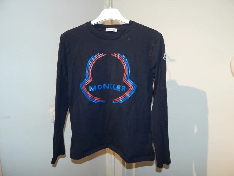 Moncler sweatshirt merk opdruk voorkant embleem mouw12Y, Moncler, Verzenden, Jongen of Meisje, Zo goed als nieuw