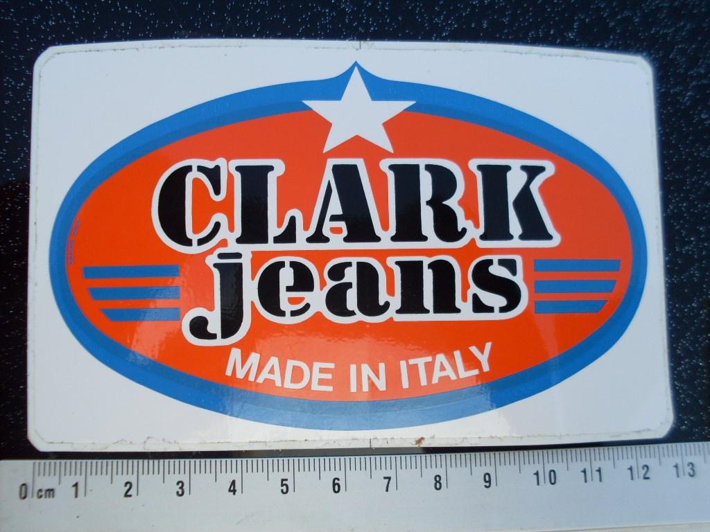 sticker clark jeans made in italy logo, Verzenden, Zo goed als nieuw, Merk