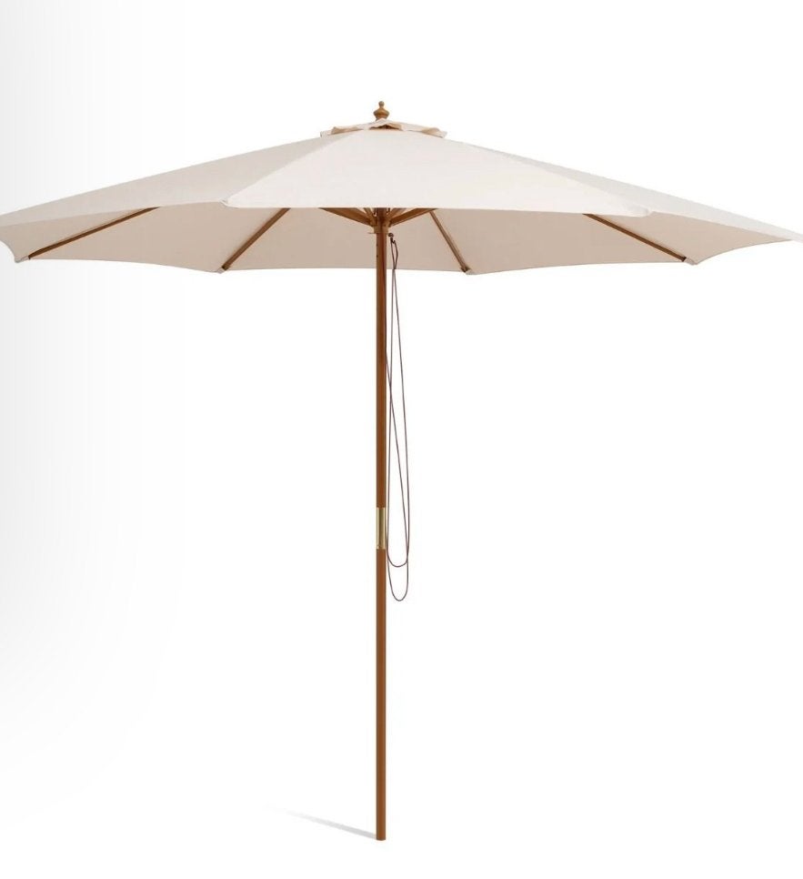 Coast Terrasparasol - Hout - Beige - 300x300x262cm, Ophalen, Nieuw, 2 tot 3 meter, Stokparasol