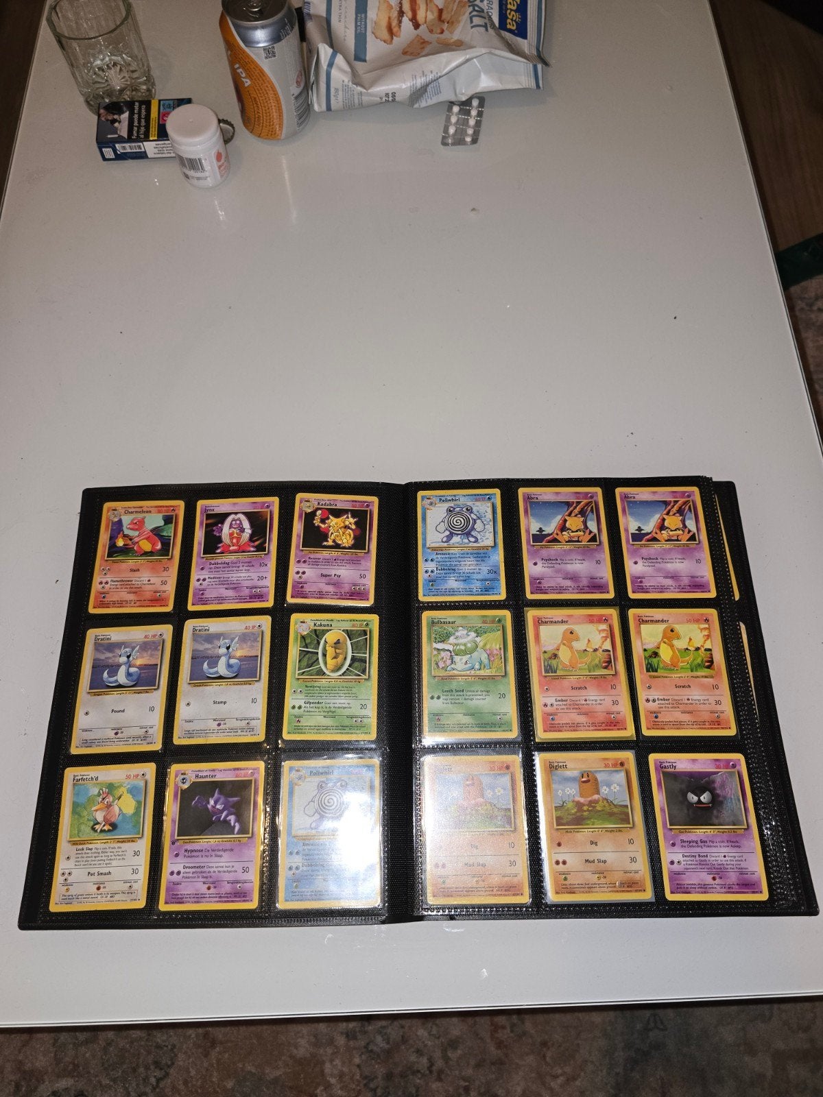 Map met vintage Pokémon kaarten - Diverse sets, Ophalen of Verzenden, Gebruikt, Meerdere kaarten