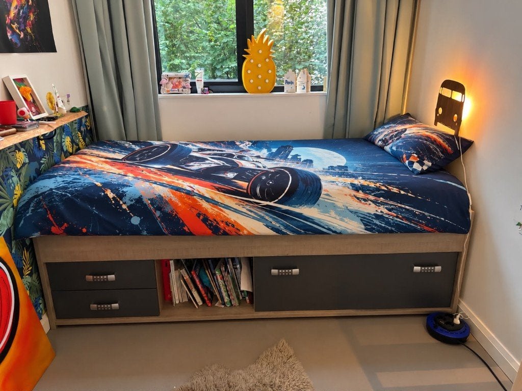 Kinderbed (90/200) met opbergruimte, 85 tot 100 cm, Gebruikt, 180 cm of meer, Ophalen