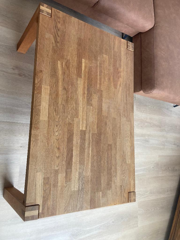 salon tafel, Ophalen, Gebruikt, 100 tot 150 cm, Blank eiken