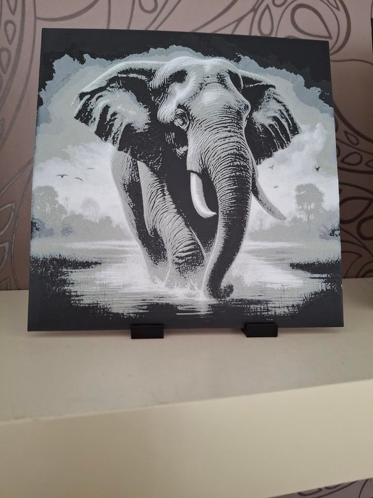 3d geprinte schilderij olifant, Ophalen of Verzenden, Nieuw, Schilderij