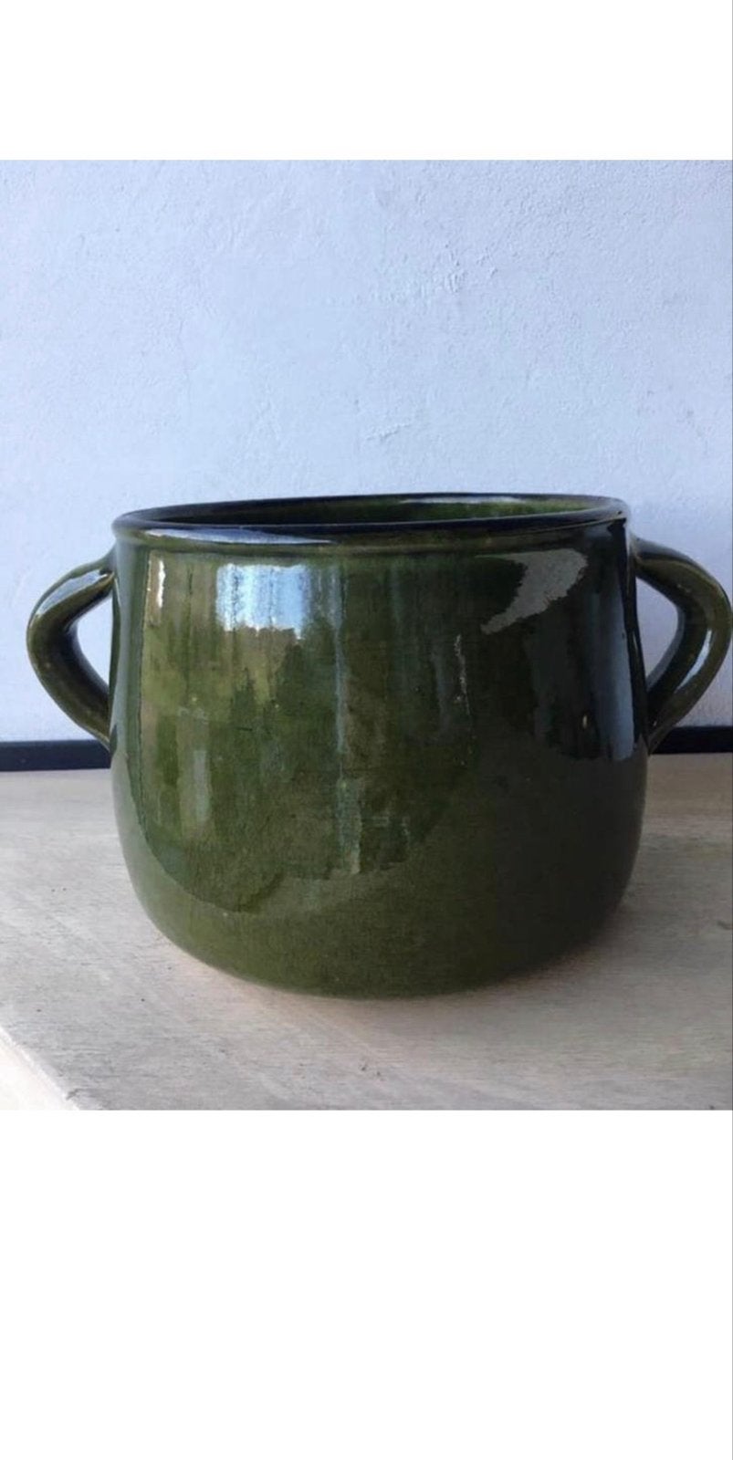Vintage groene geglazuurde pot Oud Hollandse kwaliteit uniek, Ophalen
