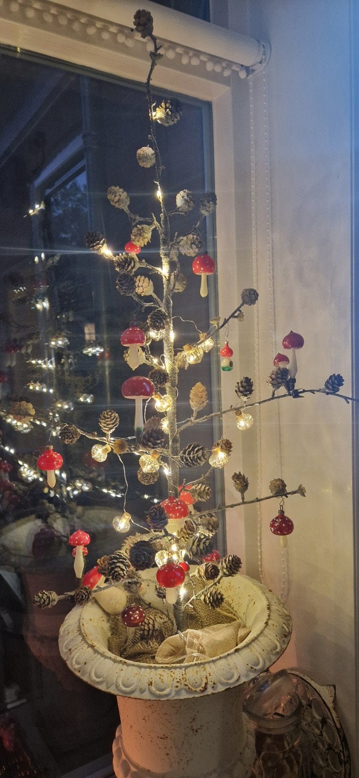 lotje van 6 oude kerstballen~paddenstoelen~paddenstoel, Diversen, Kerst, Ophalen of Verzenden