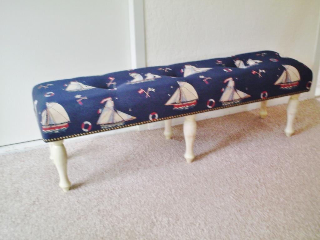 Footstool, MARITIEM - NIEUW !!, Minder dan 50 cm, Ophalen of Verzenden, Stof, Rechthoekig