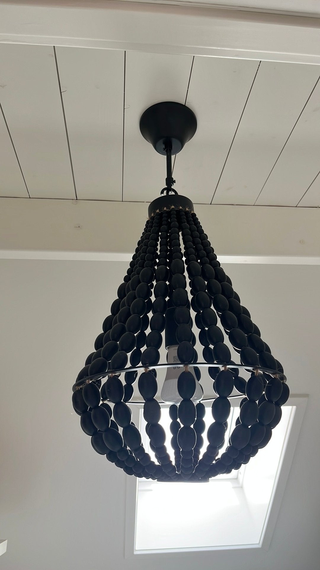 Hangkamp kralen kroonluchter zwart ibiza boho, Huis en Inrichting, Ophalen, Zo goed als nieuw, Minder dan 50 cm