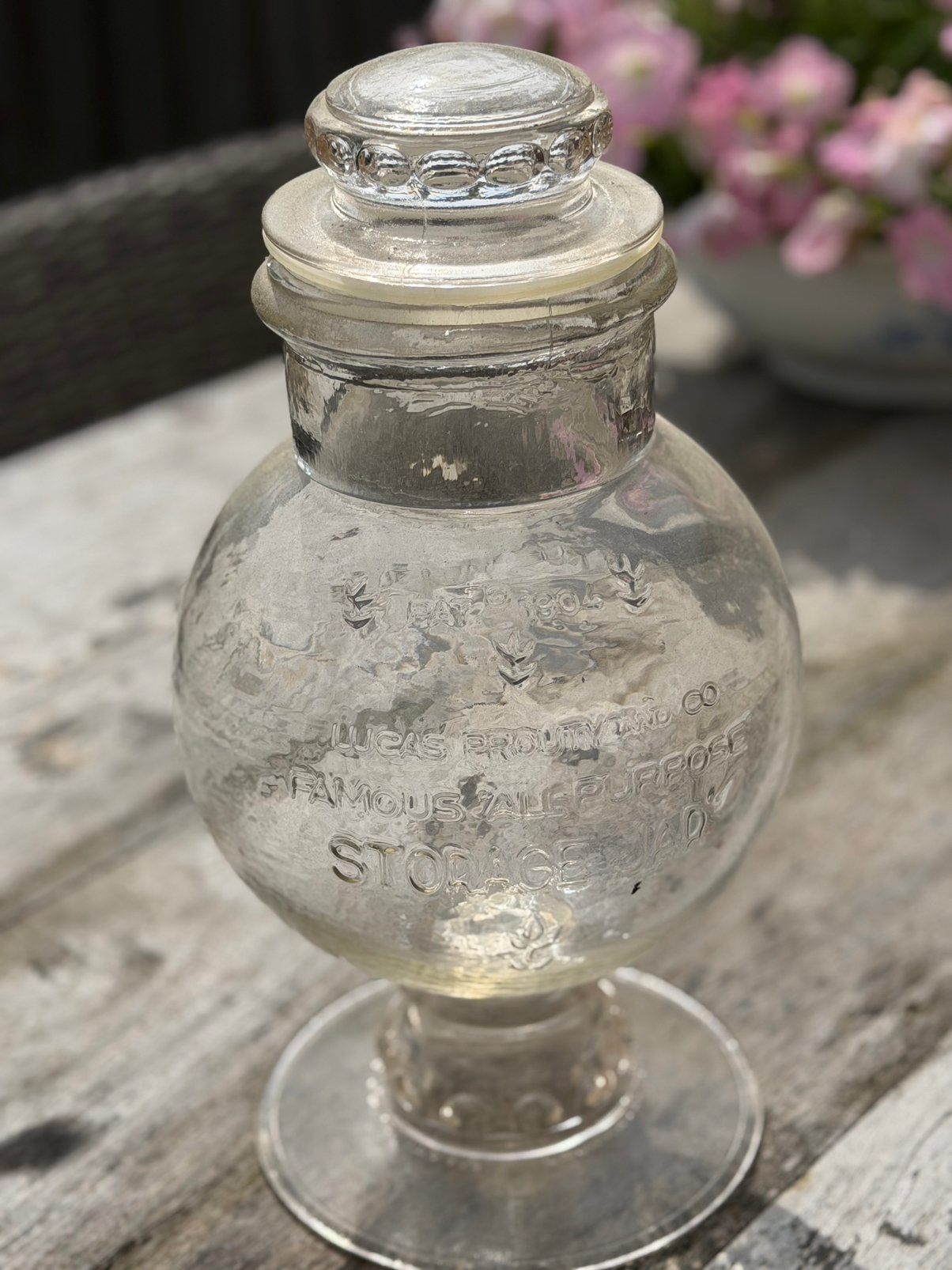Oude storage jar voorraadpot lucas prouty and co, Antiek en Kunst, Curiosa en Brocante, Ophalen of Verzenden