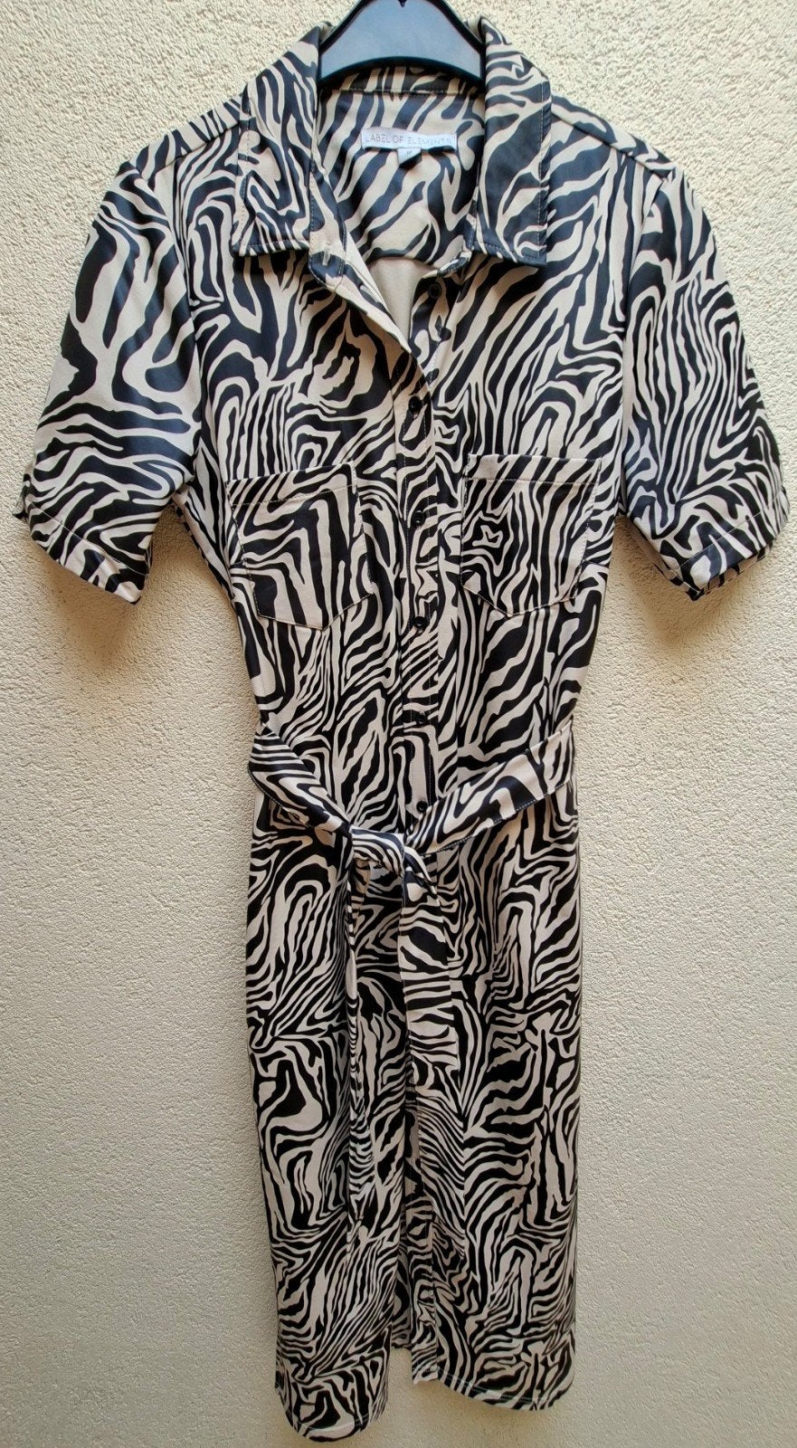 Doorknoop jurk, zebraprint, maat M, Maat 38/40 (M), Overige kleuren, Label of elements, Ophalen of Verzenden