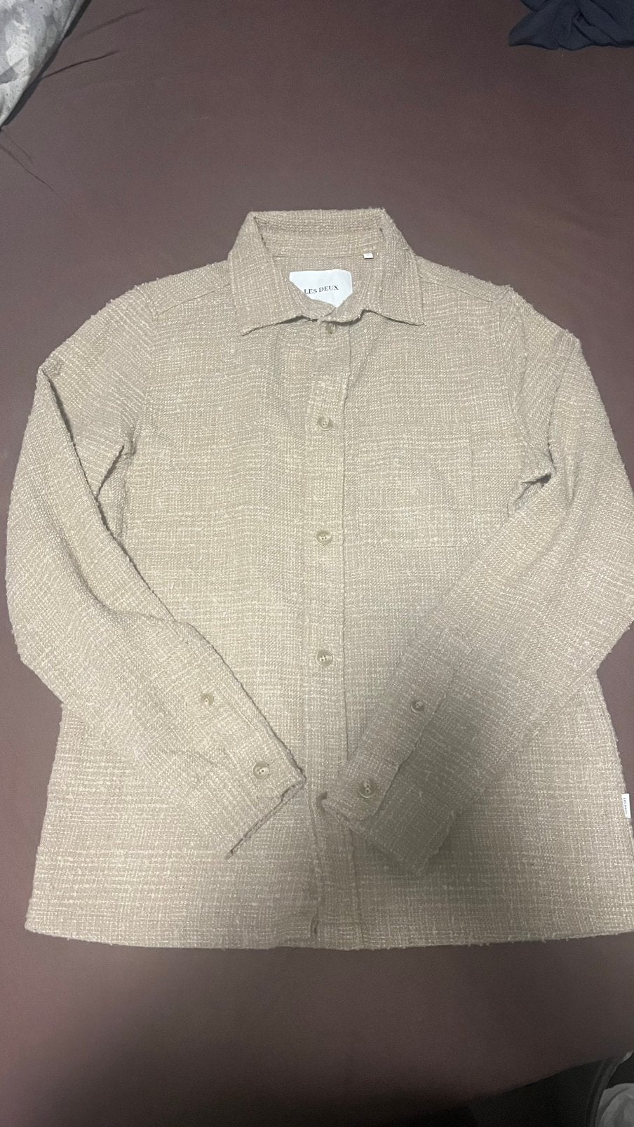Les Deux Kevin Bouclé Overshirt Beige XS unisex, Kleding | Dames, Ophalen of Verzenden, Zo goed als nieuw, Maat 34 (XS) of kleiner