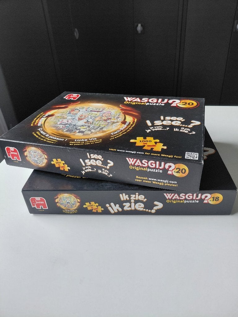 Wasgij puzzels 1000 stukjes nr 18 en 20, Ophalen of Verzenden, 500 t/m 1500 stukjes, Zo goed als nieuw
