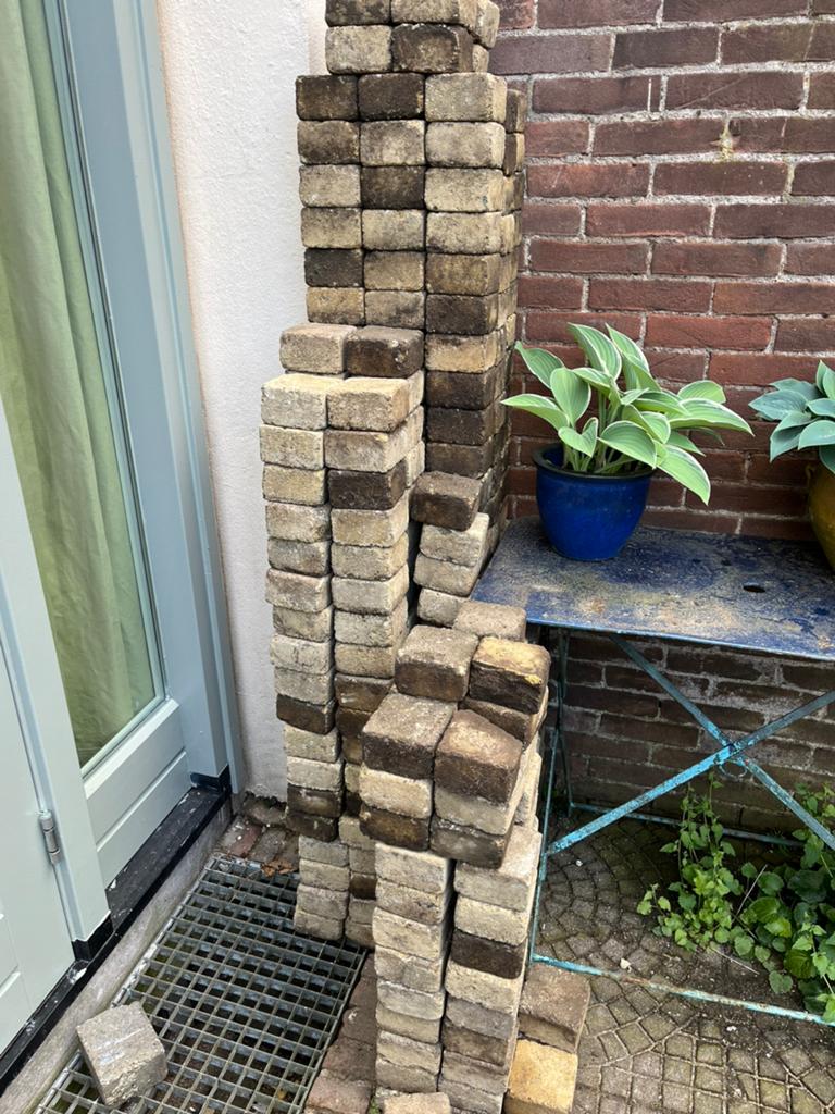 Terras stenen tegels gratis af te halen, Tuin en Terras, Ophalen of Verzenden, Zo goed als nieuw, Beton, Terrastegels