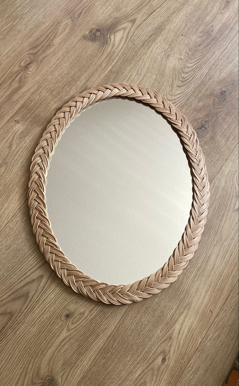 IKEA Kristinelund spiegel met gevlochten rotan rand, Huis en Inrichting, Woonaccessoires | Spiegels, Zo goed als nieuw, 50 tot 75 cm