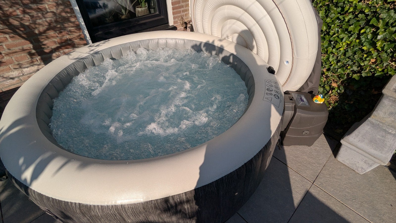 Intex Opblaasbare Spa Greywood Deluxe 4 persoons, Ophalen, Gebruikt, Filter, Opblaasbaar