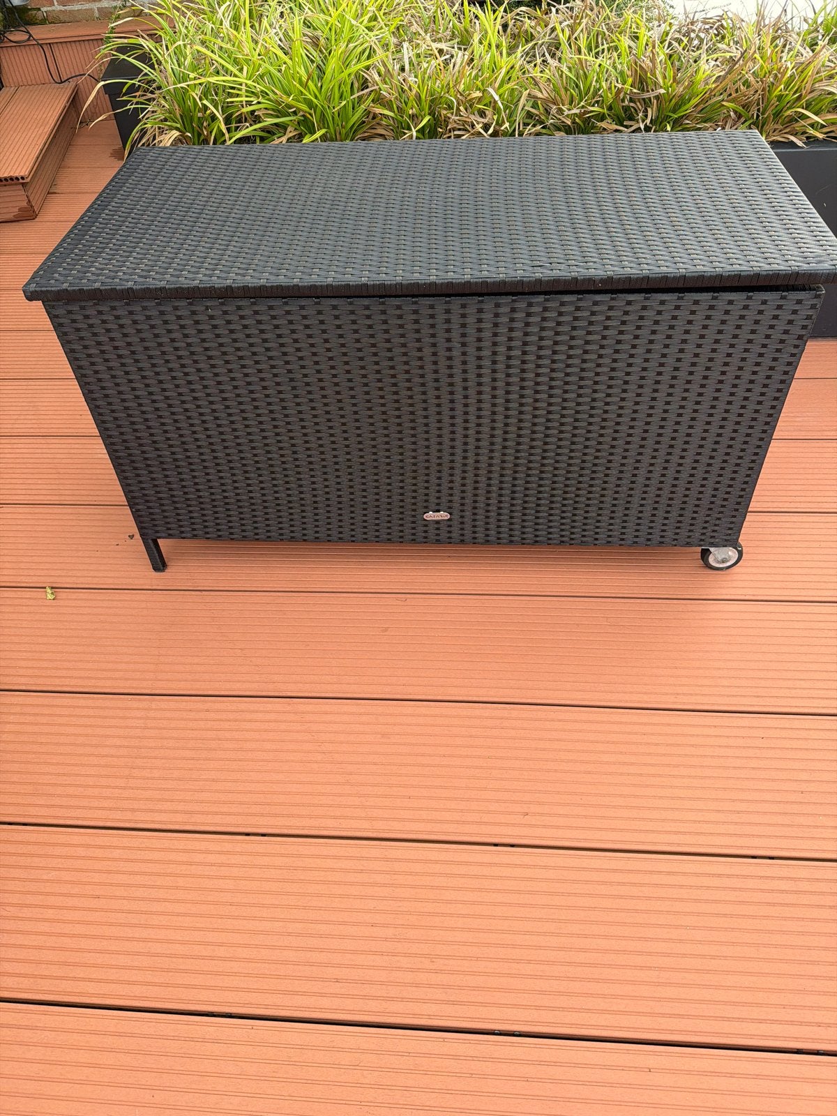 Casaria opbergbox met wielen - Antraciet wicker, Tuin en Terras, Ophalen of Verzenden, Gebruikt, Kunststof, Overige typen