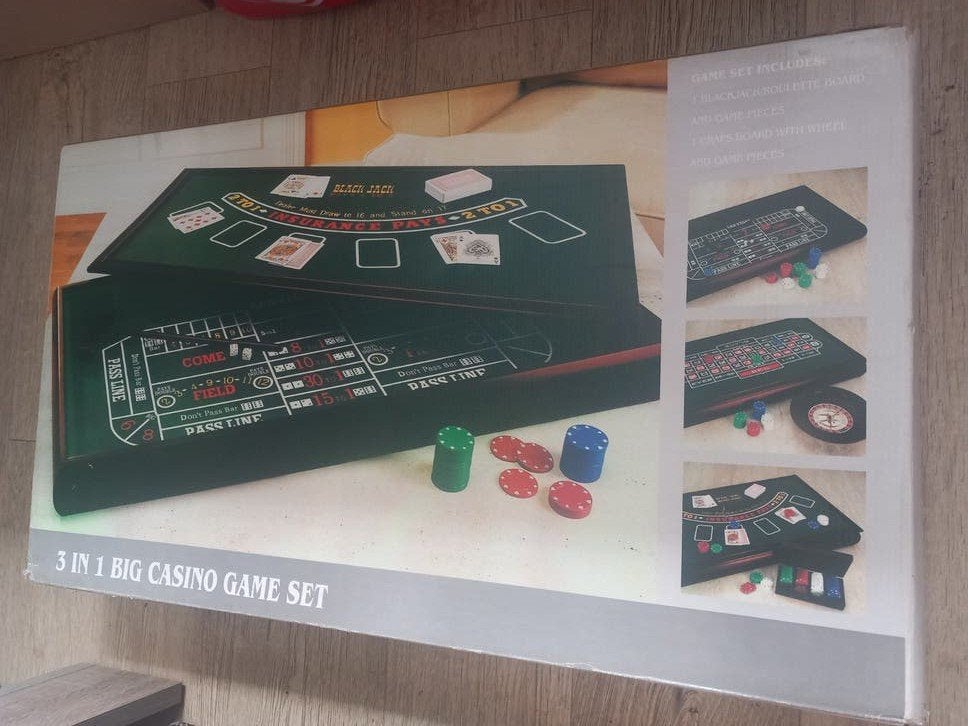 3 in 1Big casino game set, Ophalen of Verzenden