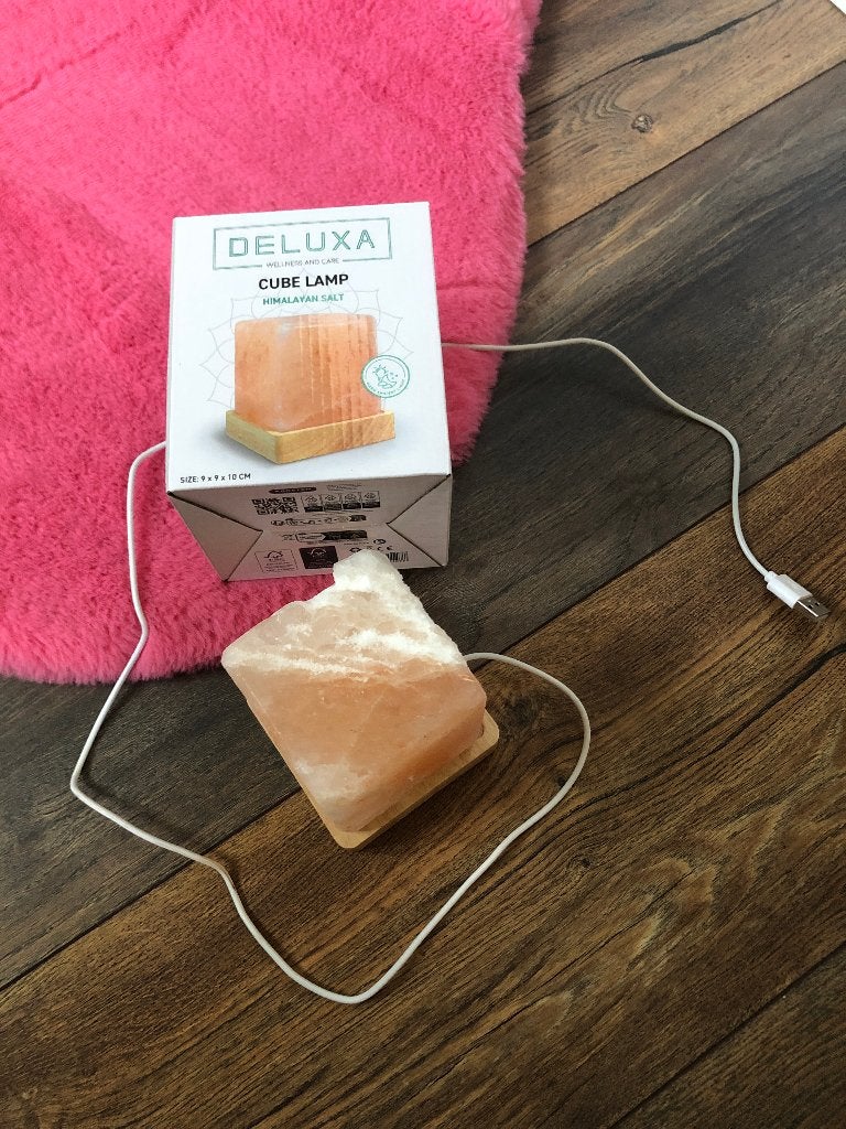 Himalaya zout kubus lamp | met USB kabel | Deluxa, Zoutlamp, Overige merken, Oranje, Overige fittingen