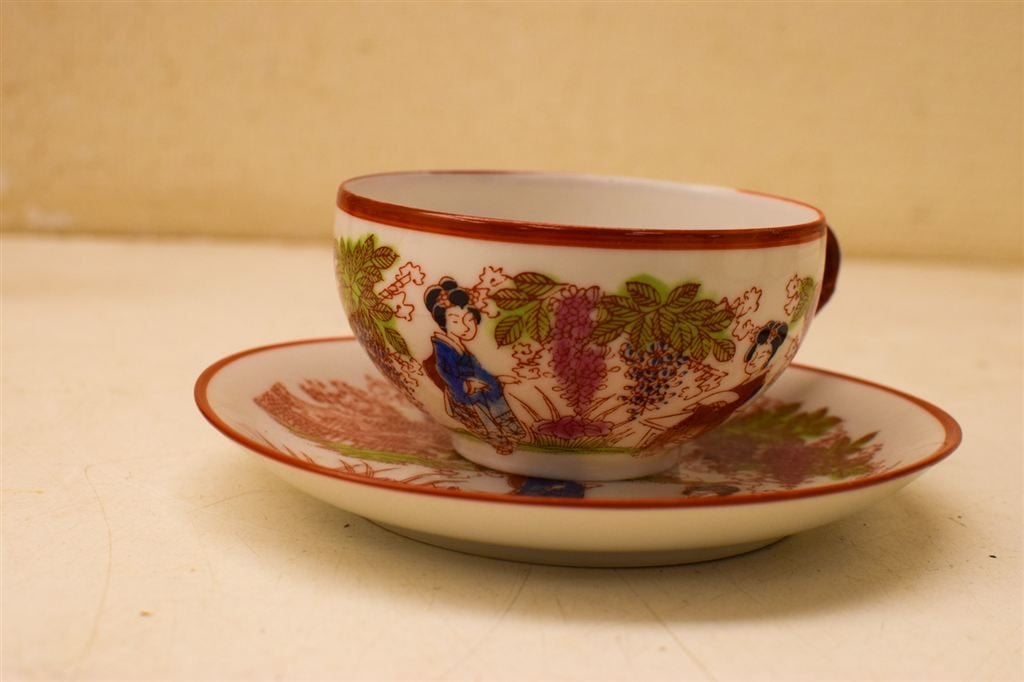 15 delig ei porseleinen theeservies servies 48668, Gebruikt, Ophalen of Verzenden, Bord(en), Overige stijlen