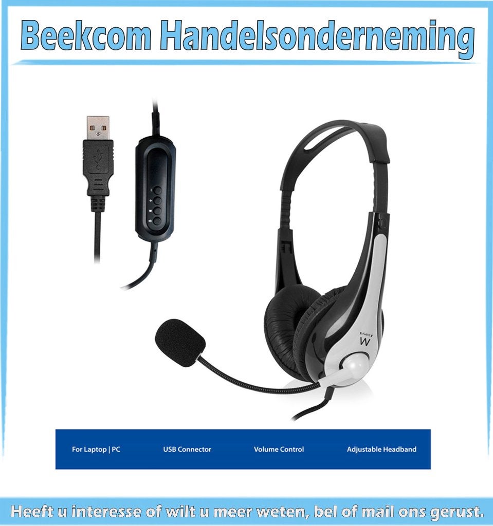 On-ear stereo USB headset met flexibele microfoon, Computers en Software, Headsets, Ophalen of Verzenden, Gaming headset, Nieuw