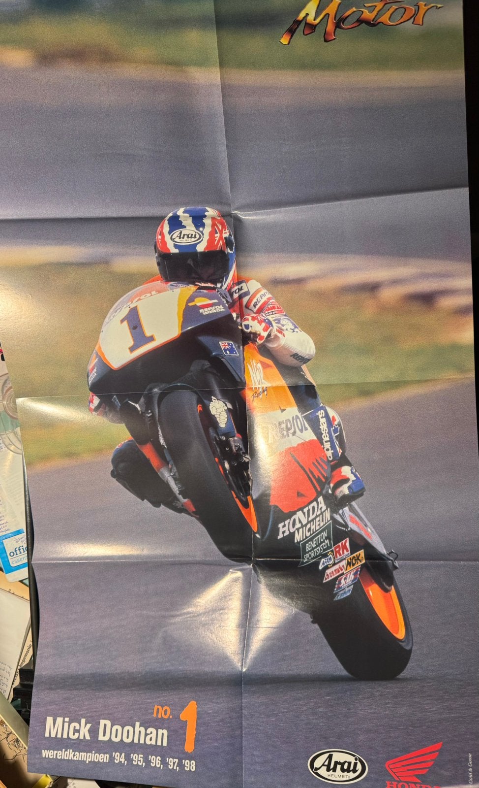 Super poster Mick Doohan op Honda NSR 500, Verzenden, Zo goed als nieuw, Motoren