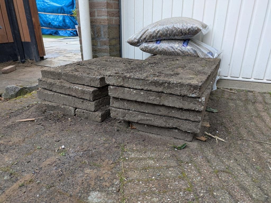Gratis grindtegels 60x40 cm, Ophalen, Gebruikt, 5 tot 10 m², Grind