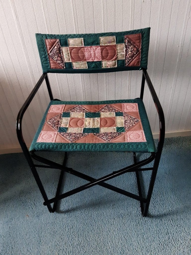 Inklapbare regisseursstoel van patchwork, Huis en Inrichting, Ophalen of Verzenden, Gebruikt, Metaal, Eén