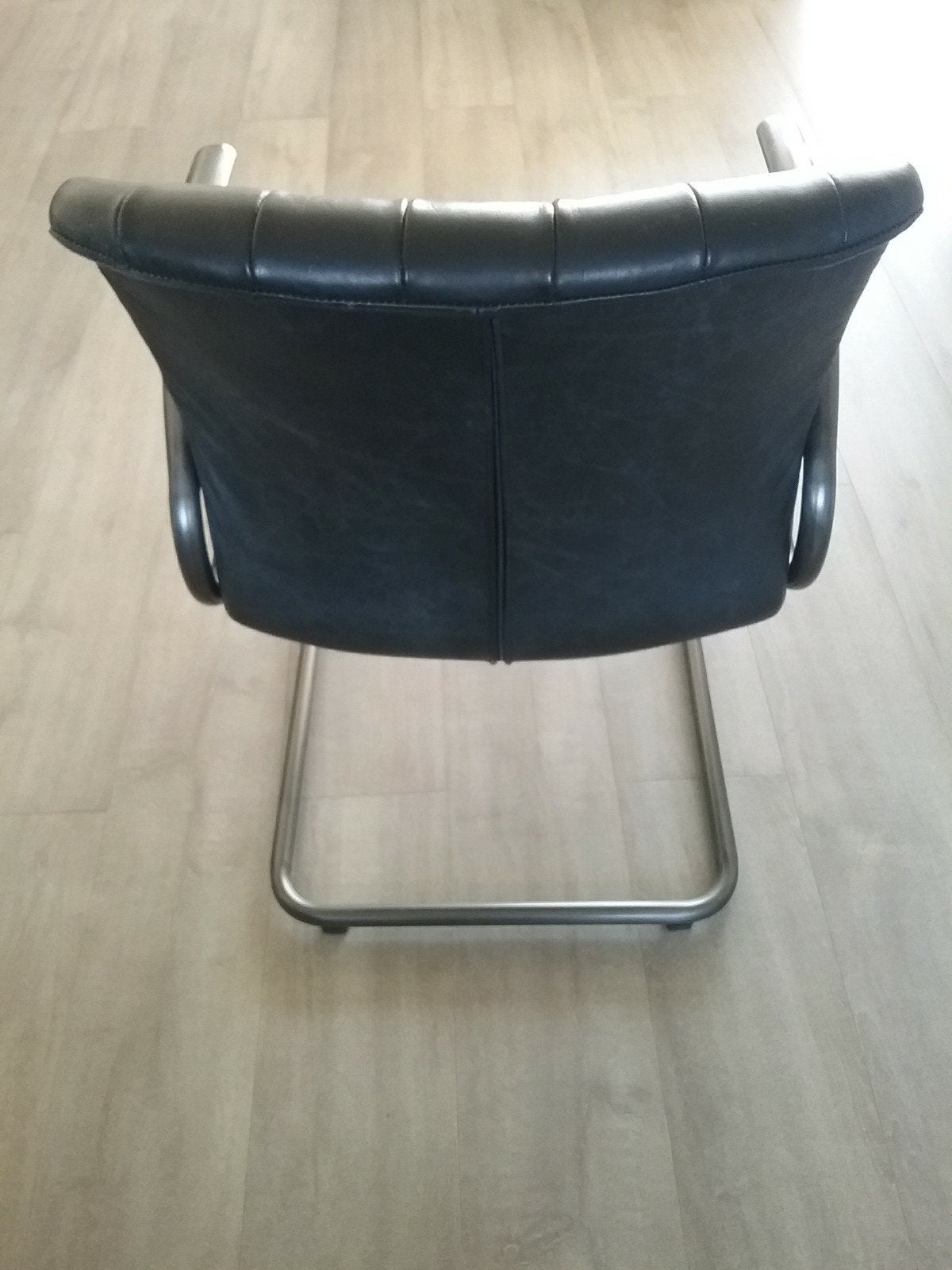 Eleonora eetkamerstoelen 6 stuks zwart leder., Huis en Inrichting, Zwart, Modern klassiek, Ophalen of Verzenden, Zo goed als nieuw