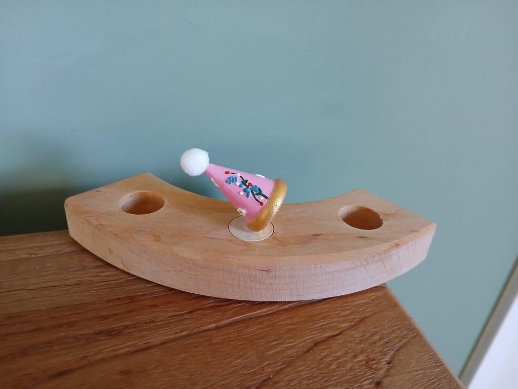 Jaarring steker feestmuts roze, Ophalen of Verzenden