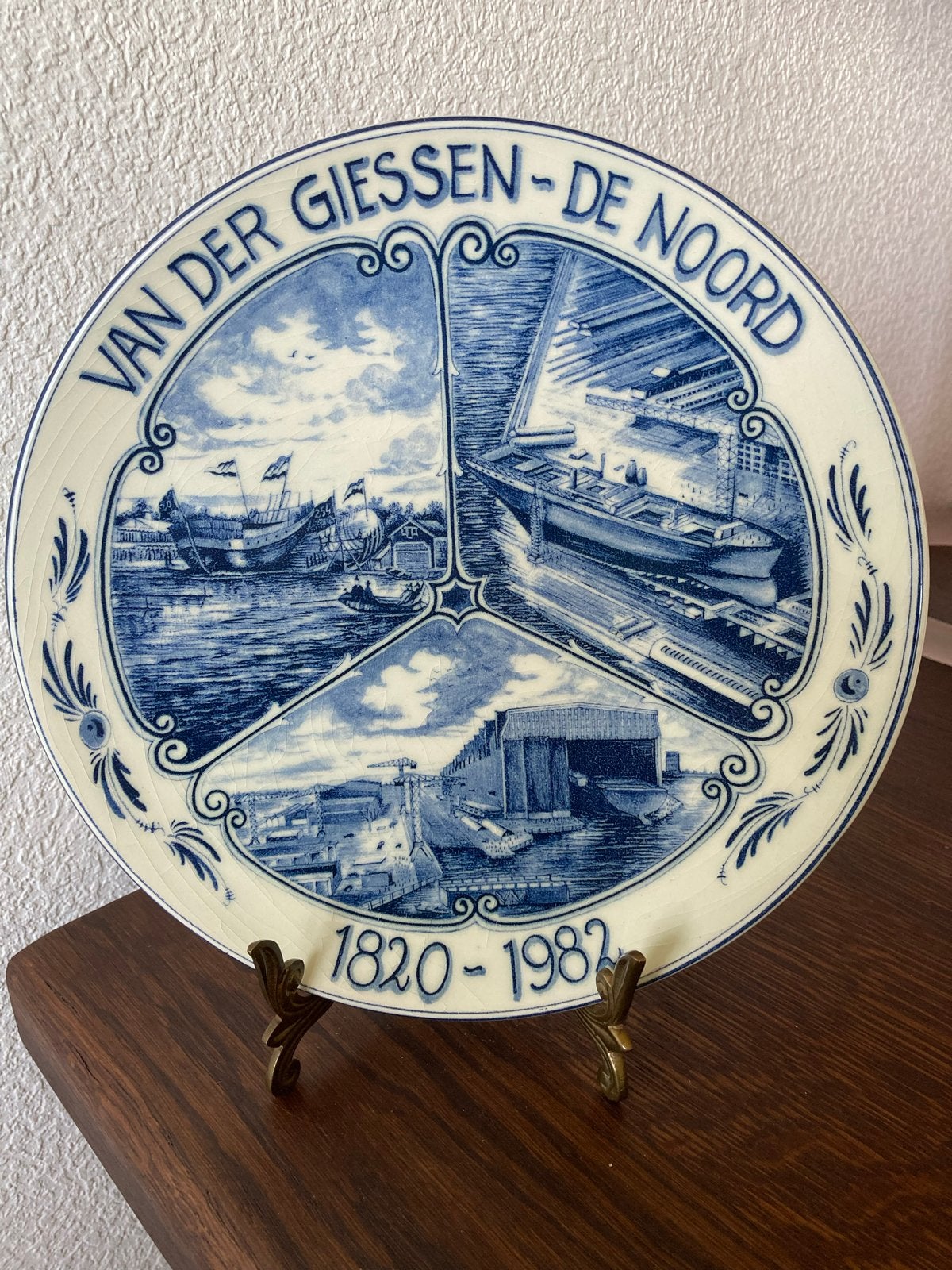 Wandbord Regina Delfts Blauw Bouwloods 1982 J. de Jong, Ophalen of Verzenden