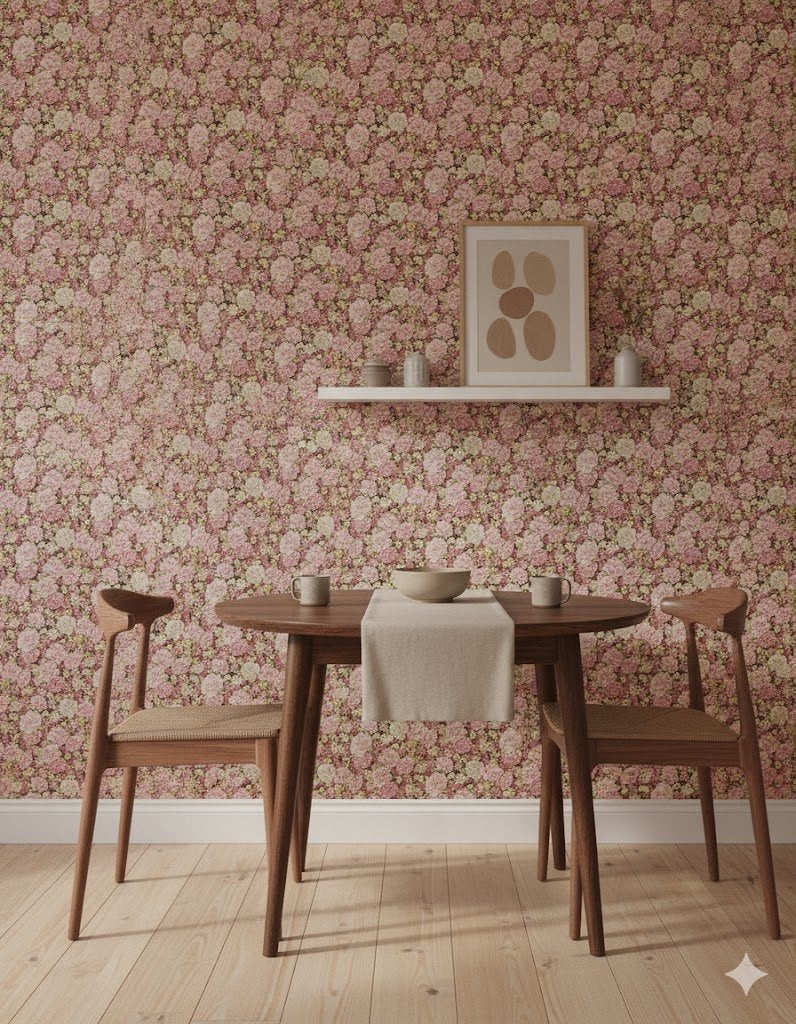 6935 Bloemenbehang in roze en lime op donkere basis swiet, Ophalen of Verzenden, Minder dan 10 m², Roze
