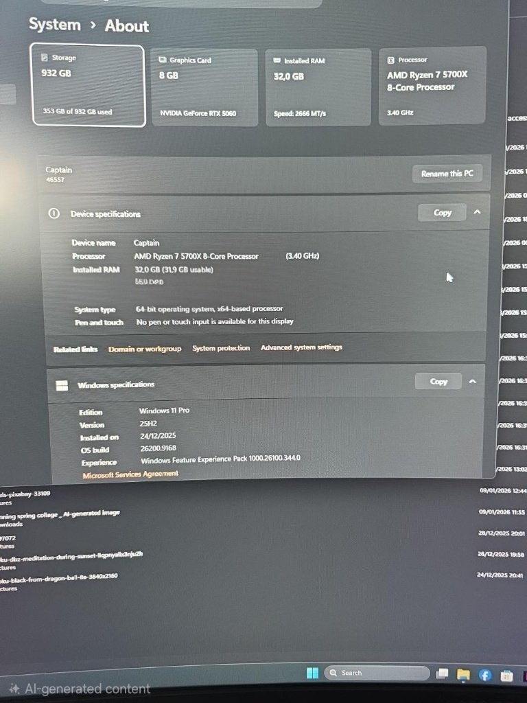 Gaming setup–Ryzen 7 5700X / RTX 5060 8GB / 32GB / QHD 180Hz, Met monitor, 32 GB, Ophalen of Verzenden, Zo goed als nieuw