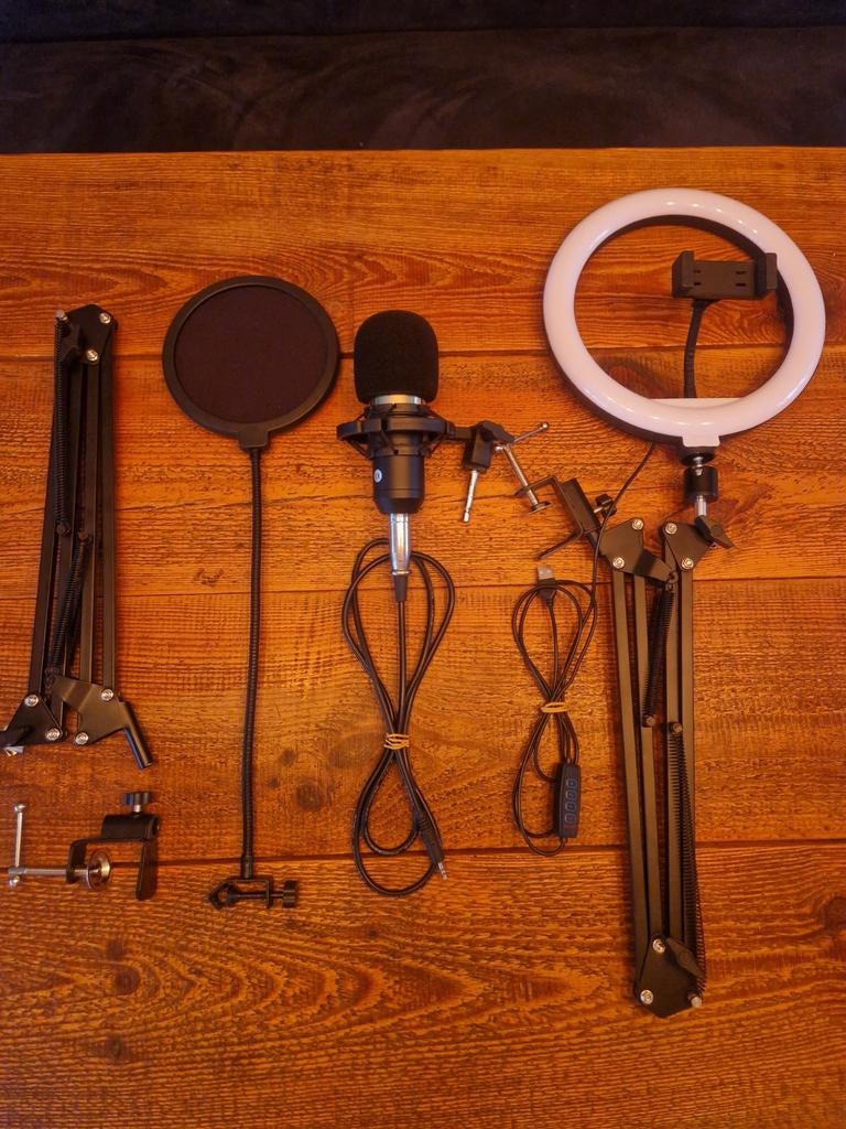 Squarock Podcast apparatuur incl Led ring met standaard, Ophalen of Verzenden