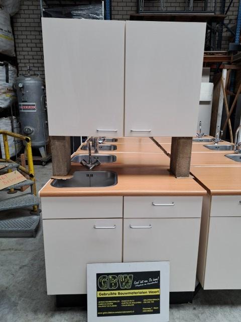 keukenblokje 102x60 cm met bovenkasten, keuken, keukenblok, Ophalen, Gebruikt, 100 tot 150 cm, 50 tot 75 cm