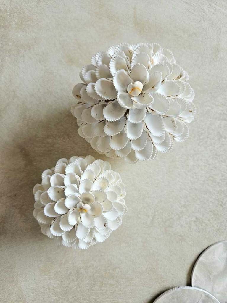 Schelpen decoratie bol 1 wit, Overige materialen, Boho, Ophalen of Verzenden, Wit