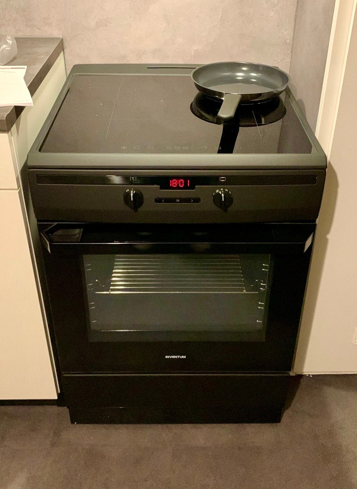 Inventum VFI6042 Zwart, Witgoed en Apparatuur, Fornuizen, Zo goed als nieuw, Vrijstaand, Inductie, 4 kookzones, 85 tot 90 cm, 60 cm of meer