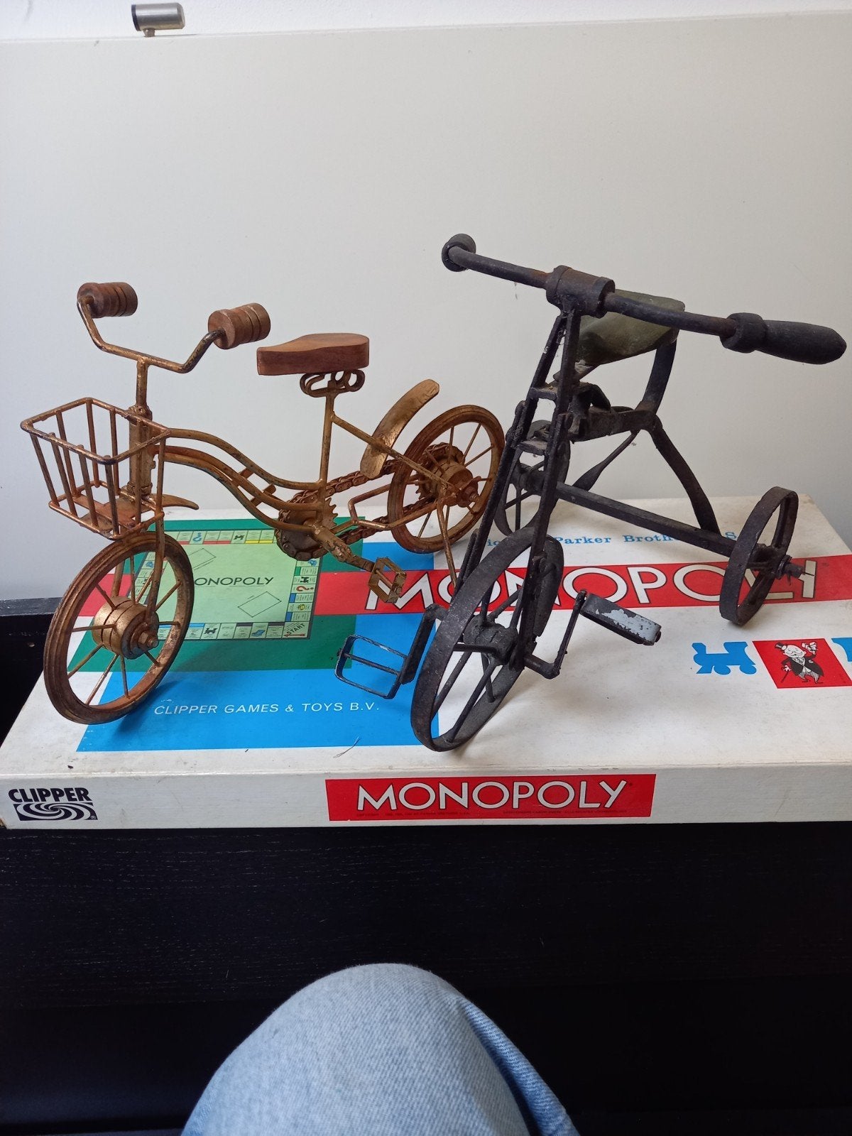 2 ijzeren model/miniatuur fietsen - decoratie, Ophalen of Verzenden, Gebruikt