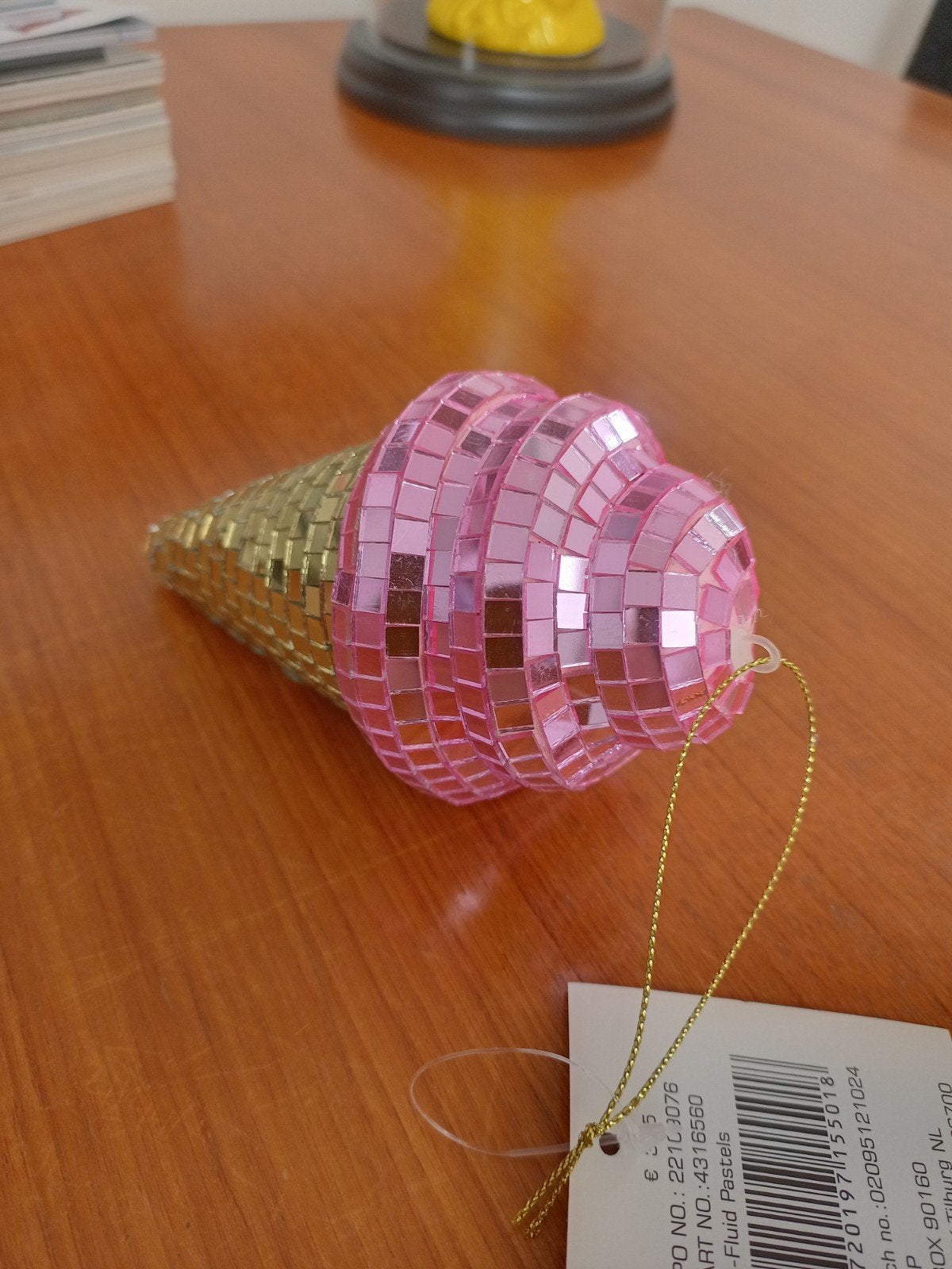 Decoratieve Discobal IJsco - Roze & Geel - Nieuw, Ophalen, Nieuw, Meerkleurig, Overige materialen